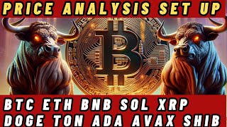 Price Analysis  BTC ETH BNB SOL XRP DOGE TON ADA AVAX SHIB [upl. by Ahsienat]