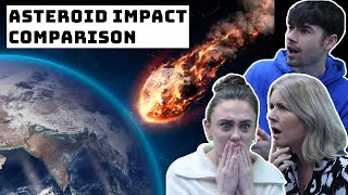 BRITISH FAMILY REACTS  Asteroid Impact Comparison [upl. by Yar711]