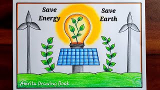 World Energy Conservation Day Drawing easy  How to Draw Save Energy Poster drawing for competition [upl. by Aeneas174]