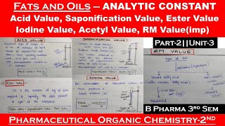 Fats and Oils  Analytic constant  part2  pharmaceutical organic chemistry 2  B pharma 3rd sem [upl. by Cinnamon626]