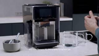 How to set up your new Siemens EQ700 fully automatic espresso machine [upl. by Cilo175]