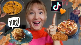 Ich teste VIRALE Tiktok Herbst Rezepte bester Teil bisher [upl. by Yemarej699]