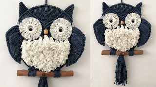 DIY como hacer un BÚHO en MACRAME paso a paso  DIY Macrame Owl Wall Hanging Tutorial [upl. by Neddra]