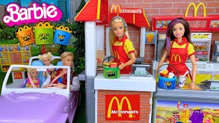 Barbie amp Ken Doll Family McDonalds Drive Thru Boo Buckets [upl. by Bevvy]