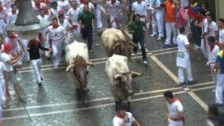 Pamplona bull run kicks off San Fermin festival [upl. by Hassett]