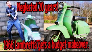 Neglected 20 years 1966 Lambretta gets a budget makeover [upl. by Laurella820]