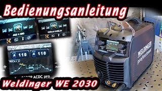 Bedienungsanleitung WE 2030 Weldinger WIG ACDC Schweißgerät [upl. by Nosnirb]