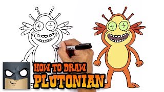 How to Draw Plutonian  Rick and Morty  StepbyStep Tutorial [upl. by Winther238]