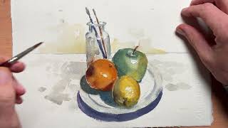 Easy STILL LIFE watercolor tutorial  painting Light and Shadow [upl. by Adla]