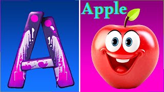 Learn Alphabets A to Z  abcd with Live Example  A for Apple  Alphabets With Words [upl. by Claude]