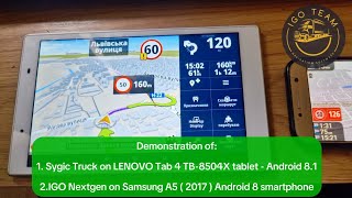 Demonstration of Sygic Truck on IGO Nextgen on Android 8 Download link in the description [upl. by Anetta593]