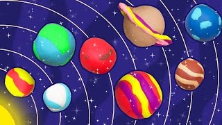 How to Make PlayDoh Planets by Hooplakidz How To [upl. by Maccarone]