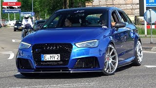 Modified Audi RS3 Compilation  Launch Control Loud Pops amp Bangs and more [upl. by Vod]