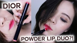 POWDER LIP PRODUCT DIOR Rouge Gradient Lip Shadow Duo \\ First Impressions \\ JQLeeJQ [upl. by Nnaaras962]