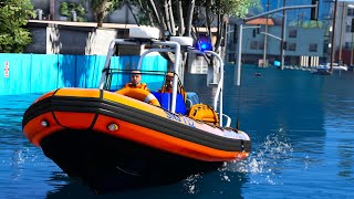 GTA 5 LES SAUVETEURS EN MER INTERVIENNENT APRÈS UN TSUNAMI  SNSM [upl. by Llenet]