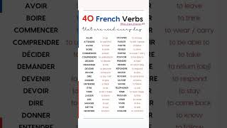 40 French Verba That are used everyday🇫🇷French classes  french pravtice  french verbs  francais [upl. by Anua]