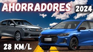 Los 10 AUTOS más ECONÓMICOS de GASOLINA en México 2024 [upl. by Eiblehs]