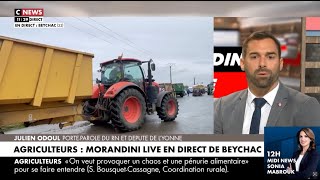 Les agriculteurs sont plus contrôlés et harcelés que des OQTF    Julien Odoul CNEWS [upl. by Enitsyrk941]