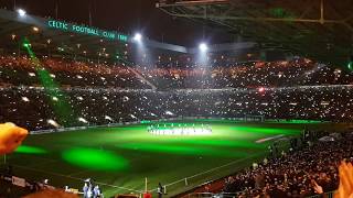 Celtic 21 RB Leipzig FAMOUS DISCO LIGHTS amp YNWA UEFA Europa League 8112018 [upl. by Eniroc]