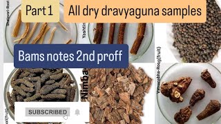 All 40 drugs  some important dry samples  Dravyaguna plants 🌵 part 1  bams 2nd proff [upl. by Porcia517]