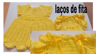 COMO FAZER LAÇOS DE FITA PARA USAR EM ROUPAS DE CROCHÊ 🧶🧶 [upl. by Zeidman]