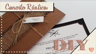 Como fazer Convite de Casamento Rústico DIY  Faça você mesmo  Tutoriais casamento [upl. by Rebeh]