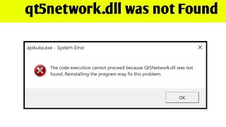 qt5networkdll was not found fix [upl. by Branscum638]