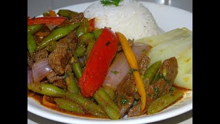 Saltado de vainitas con carne  Recetas de comida saludable y deliciosa Comida peruana [upl. by Aynnek]