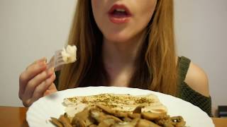 Eating Sounds ASMR Fish fillet amp Mushrooms Lip Smacking NO TALKING [upl. by Esinrahs]