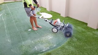 Construction Tips  How To Install Artificial Grass  Outdoor Golf Putting Green Synthetic Turf [upl. by Nangatrad169]