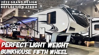 Perfect Light Weight Bunkhouse Fifth Wheel  2022 Grand Design Reflection 278BH [upl. by Atiuqet]