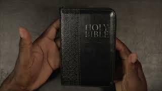 KJV Holy Bible Mini Pocket Bible – Zippered Black Faux Leather Bible wRibbon Marker [upl. by Jacobah]