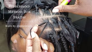 Quick amp Easy Rubberband Method Box Braid Style  Anchor Braid Method  3hrs  irenesbraids [upl. by Zashin]