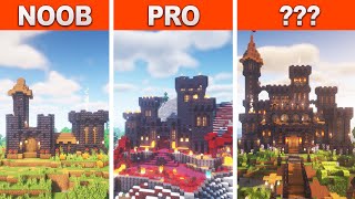 Minecraft NOOB vs PRO vs GOD BLACKSTONE CASTLE BUILD CHALLENGE  Animation [upl. by Nospmas]