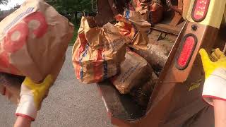 YARD WASTE DAY part 1 Gopro garbage man POV [upl. by Naig658]