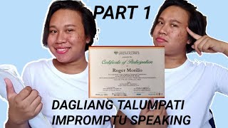 TIPS FOR IMPROMPTU SPEAKING OR DAGLIANG TALUMPATI  PART 1 [upl. by Berkman]