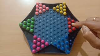 Chinese checkers Board game in Telugu  చైనీస్ చెక్కర్స బోర్డు ఆట మీకోసం తెలుగులో [upl. by Kinelski606]