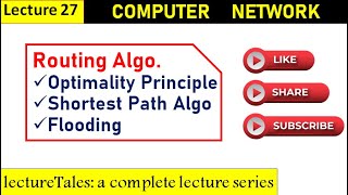 32 Optimality Principle Shortest Path Algorithm Flooding  Routing Algorithm in Computer Network [upl. by Lahtnero240]