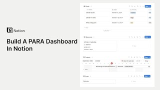 How to build a PARA Dashboard in Notion [upl. by Mimi]