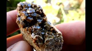 Andradite garnet crystals mineral specimen from Kimmeria in Xanthi MacedoniaThrace Greece [upl. by Brote]