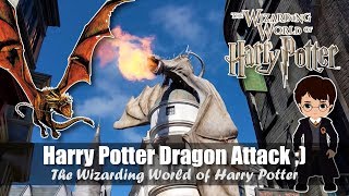 Fire Breathing Hungarian Horntail Dragon  Harry Potter Universal Studios [upl. by Maleeny332]