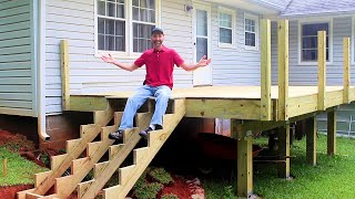 Adding Decking Stairs and Posts  Building a Deck 2 of 3 [upl. by Reiter]