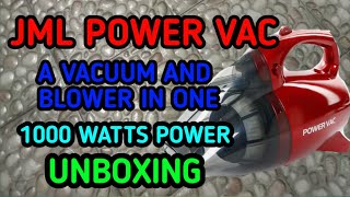 JML POWER VAC TURBO POWERED HAND VACUUM A VACUUM AND BLOWER IN ONE 1000 WATTS POWER UNBOXING [upl. by Ayisan]