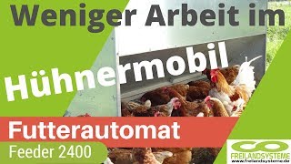 Hühner füttern  SCHNELL amp EINFACH mit Futterautomaten für Freilandhaltung Hühnermobil Mobilstall [upl. by Gleda859]