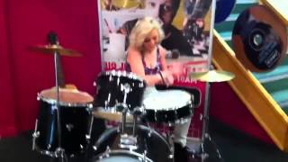 Perrie Edwards playing the drums [upl. by Annaitsirk494]