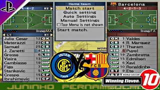 Winning Eleven 10 Inter Milan vs Barcelona Konami Cup [upl. by Laitselec]