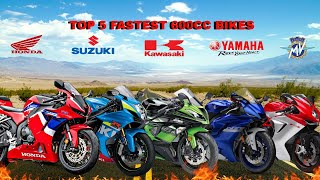 Top 5 Fastest 600CC Motorcycles 2022  CBR 600RR vs R6 vs ZX6R vs GSXR600 vs Agusta F3 675 [upl. by Marceau]