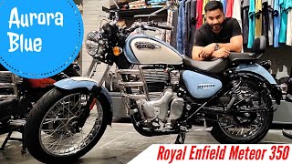 Royal Enfield Meteor 350 Aurora Blue Comes with 10 New Updates  Price amp Free Accessories All Detail [upl. by Hugh44]