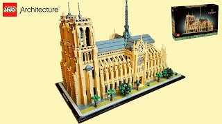 LEGO Architecture NotreDame de Paris 21061  Speed Build amp Review [upl. by Assylem]