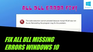 How to Fix DLL file Missing Error in Windows PC FIFA 19Metro exodusDBHetcWindows 10 [upl. by Merceer526]